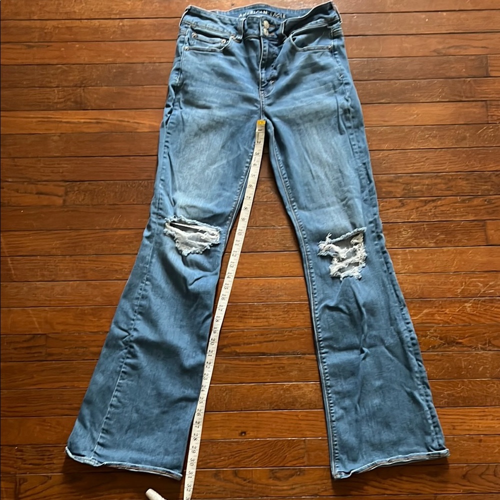 American Eagle Outfitters Blue Hi-Rise Artist Flare